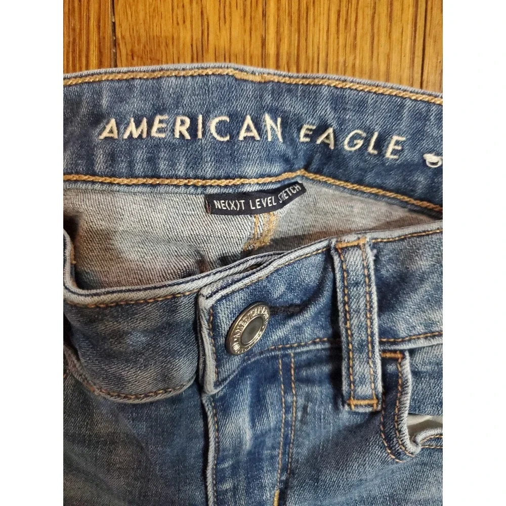 American Eagle Ne(x)t Level Stretch Medium Wash‎ Skinny Jegging Cropped 00 SHORT